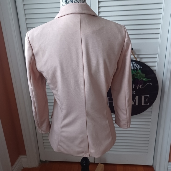 H&M Women's Blaze Light Pink Jacket Adjusted Business Elegant Chic Size US8 - Picture 4 of 12